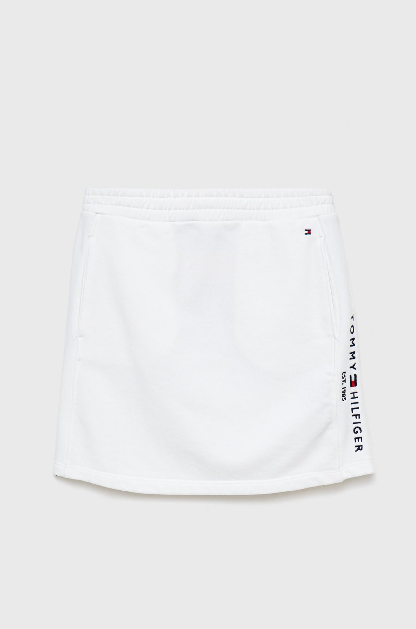

Детска пола Tommy Hilfiger в бяло къс модел със стандартна кройка, Бял