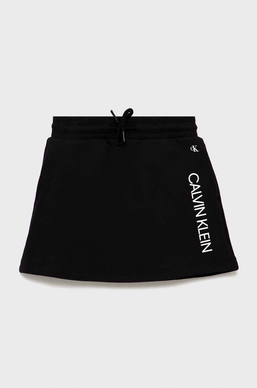 Calvin Klein Jeans spódnica dziecięca IG0IG01491.PPYY kolor czarny mini prosta