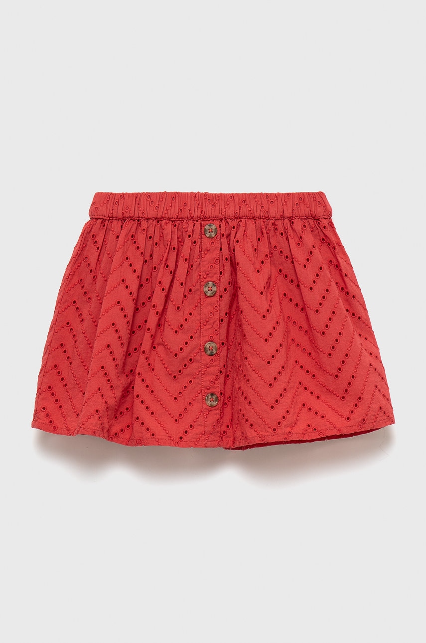 United Colors of Benetton fusta din bumbac pentru copii culoarea rosu, mini, evazati