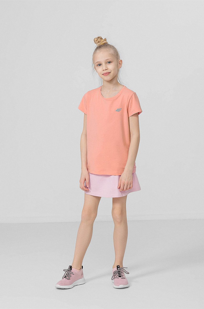 Levně Dětská sukně 4F růžová barva, mini