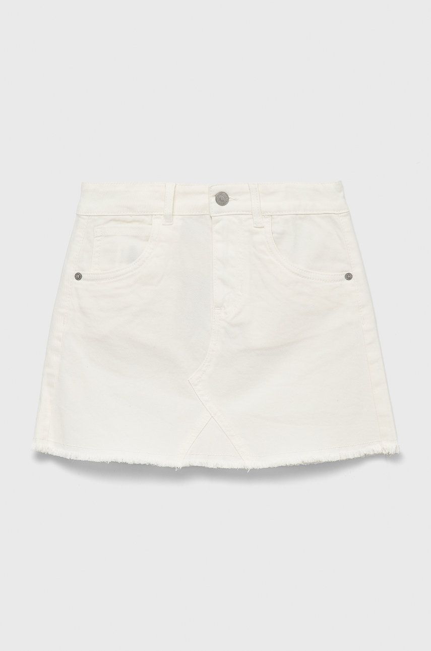 E-shop Dětská riflová sukně Tom Tailor bílá barva, mini, jednoduchý