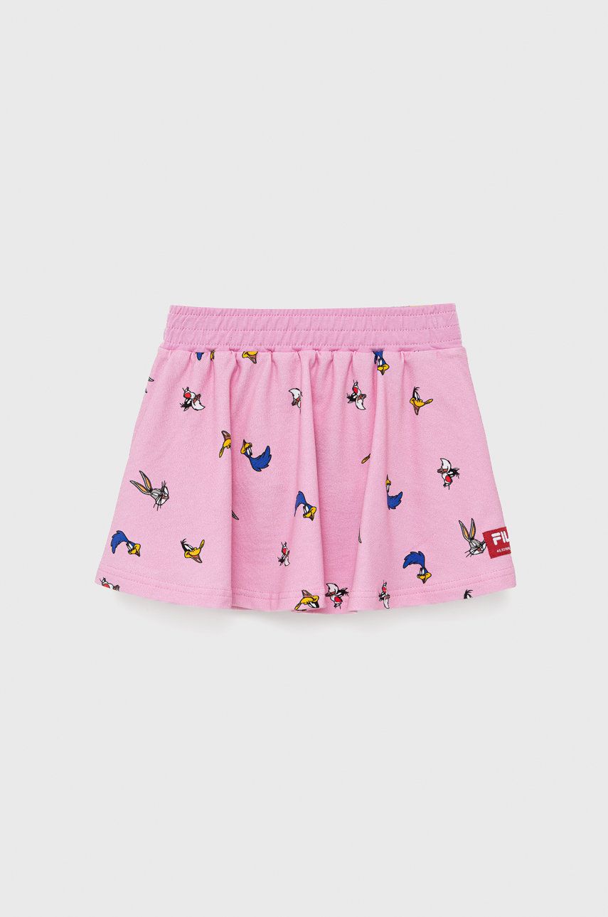 Fila spódnica dziecięca x Looney Tunes kolor różowy mini rozkloszowana