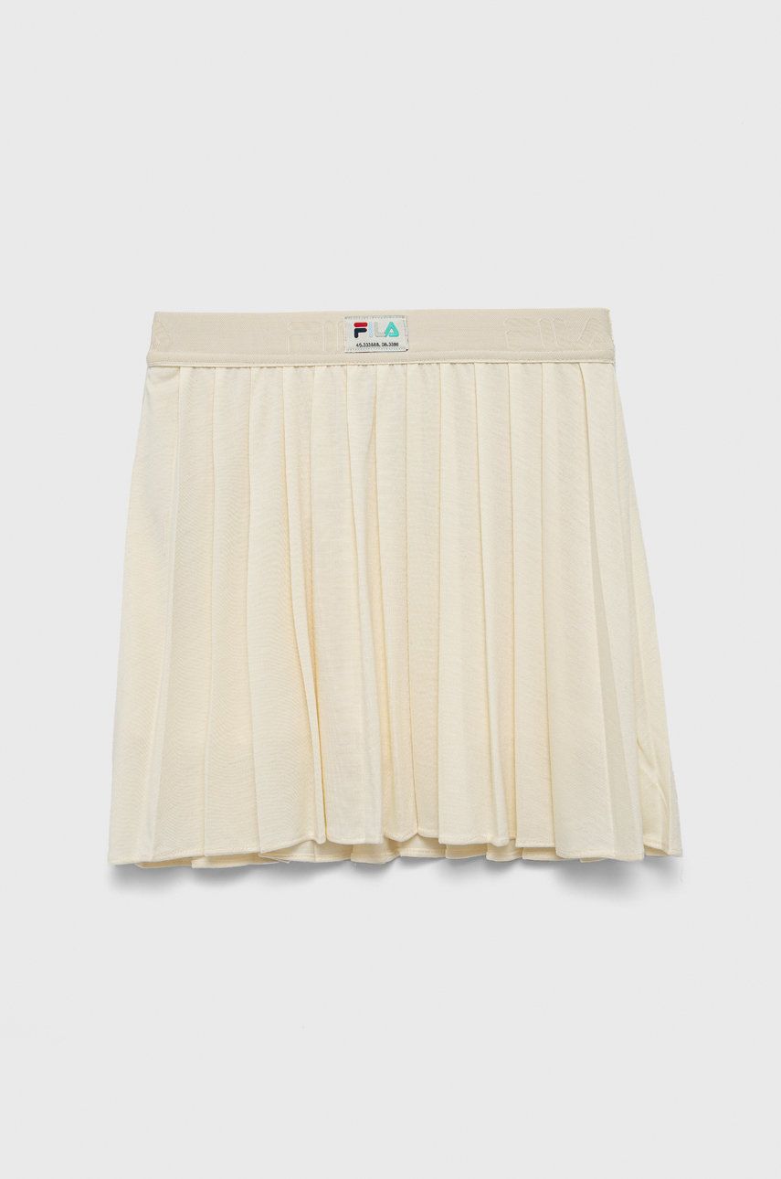 Dětská sukně Fila béžová barva, mini, áčková - béžová -  100% Polyester