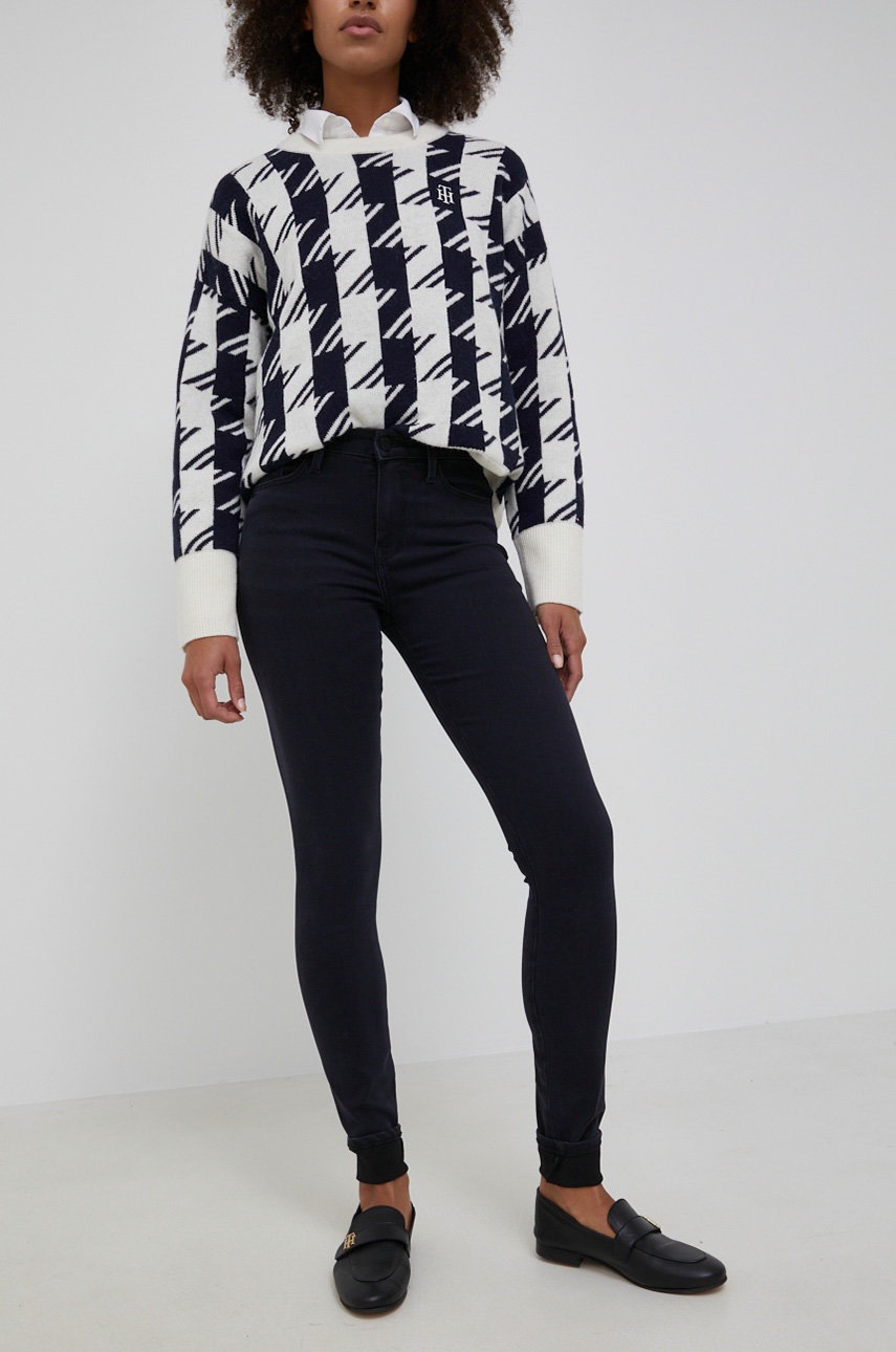 

Дънки Tommy Hilfiger дамски със стандартна талия, Черен