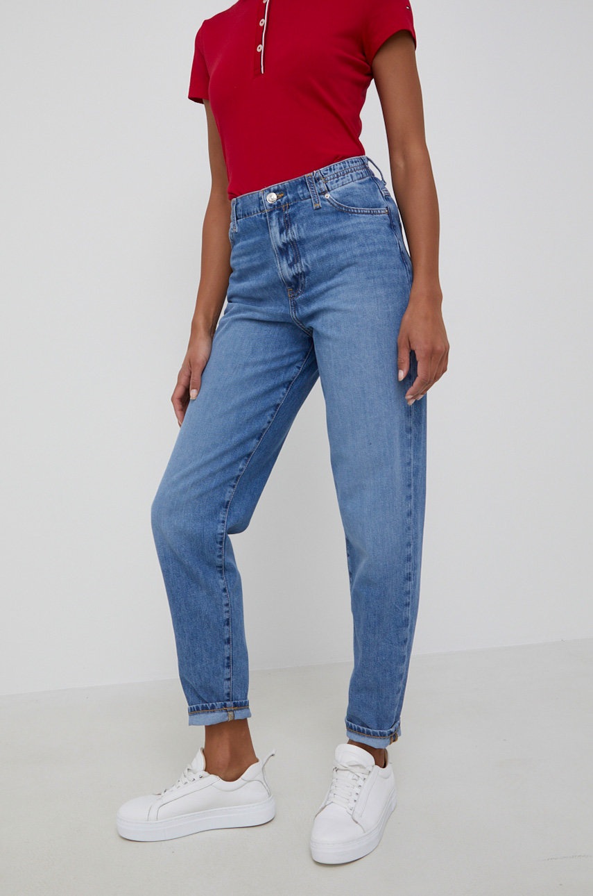 

Дънки Tommy Hilfiger дамски с висока талия, Син