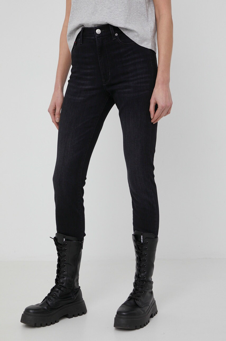 

Дънки Tommy Jeans Sylvia Ce173 дамски с висока талия, Черен
