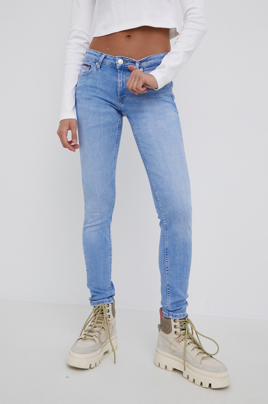 

Дънки Tommy Jeans Sophie Ce111 дамски с висока талия, Син