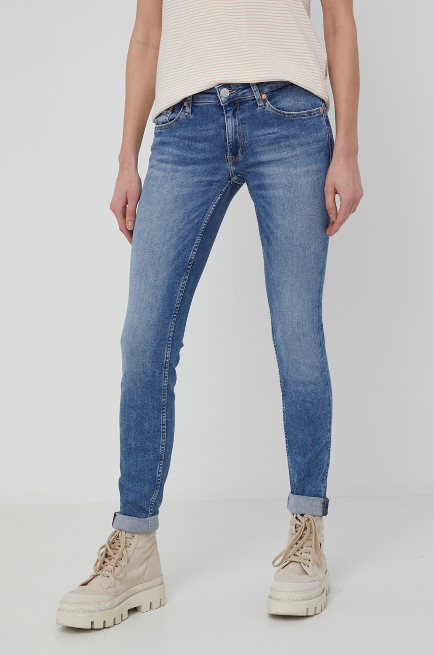

Дънки Tommy Jeans Sophie Ce137 дамски с висока талия, Син