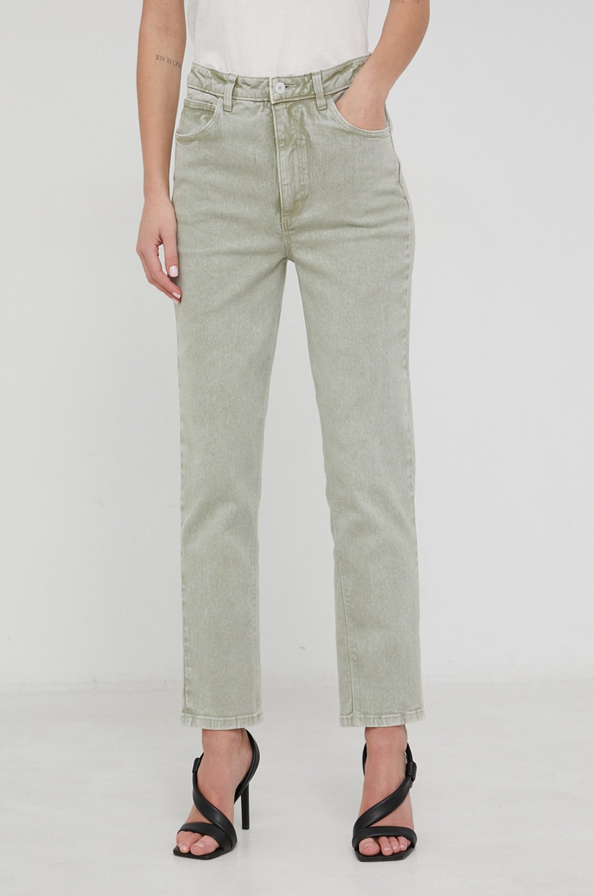 

Дънки Guess Mom Jean дамски с висока талия, Зелен