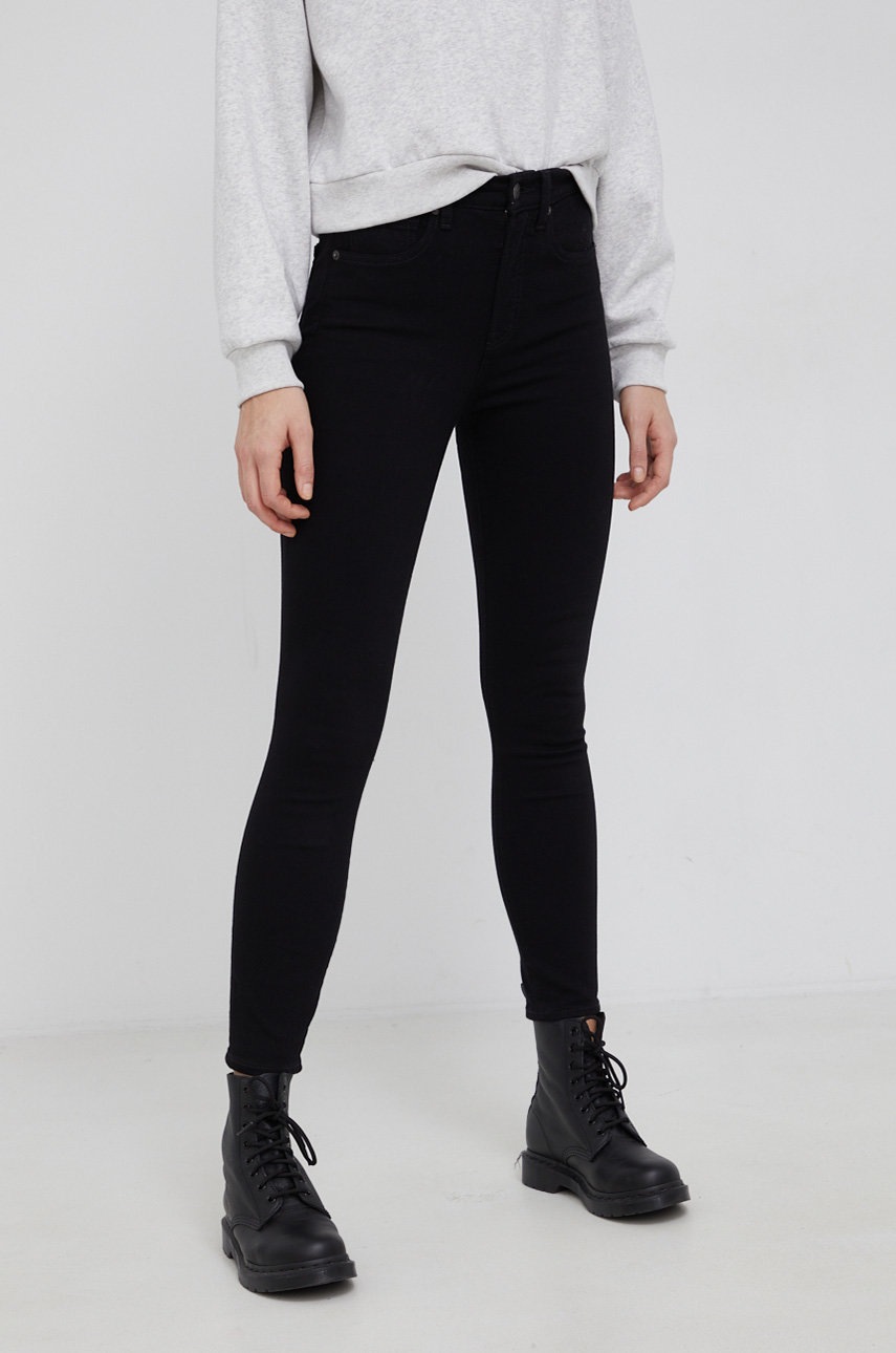 

Дънки GAP True Skinny дамски с висока талия, Черен