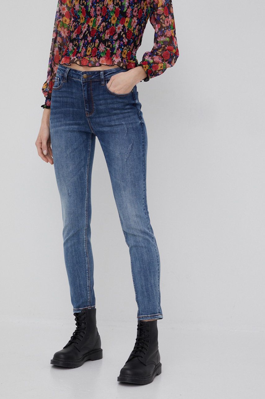 Desigual jeansy Basic damskie medium waist