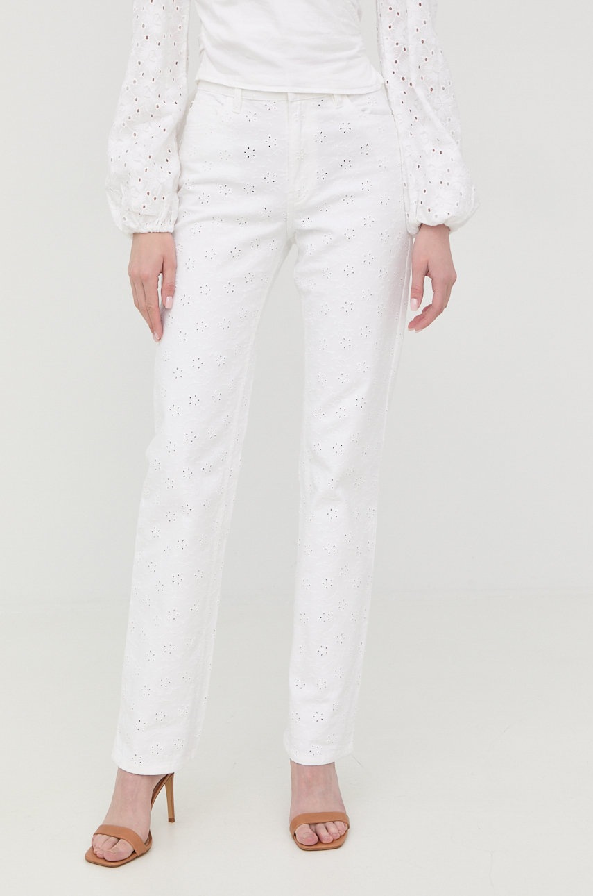 

Дънки Guess в с висока талия, Бял