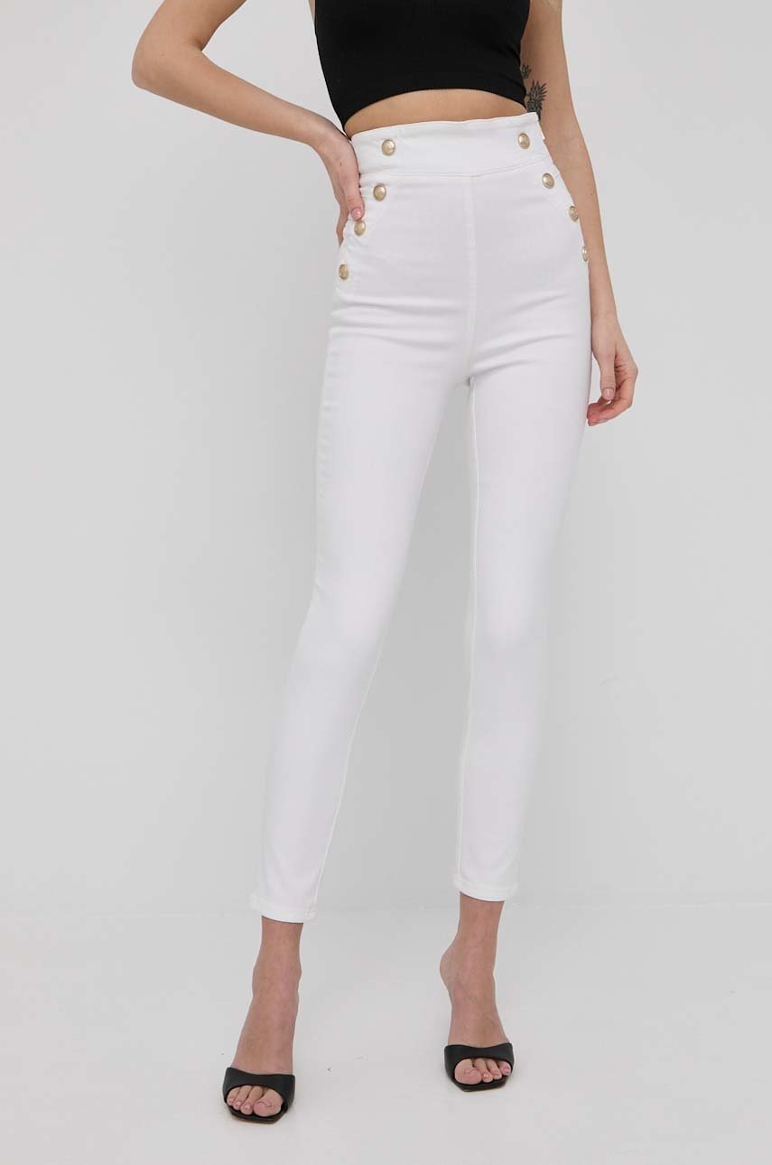 

Дънки Guess дамско в с висока талия, Бял