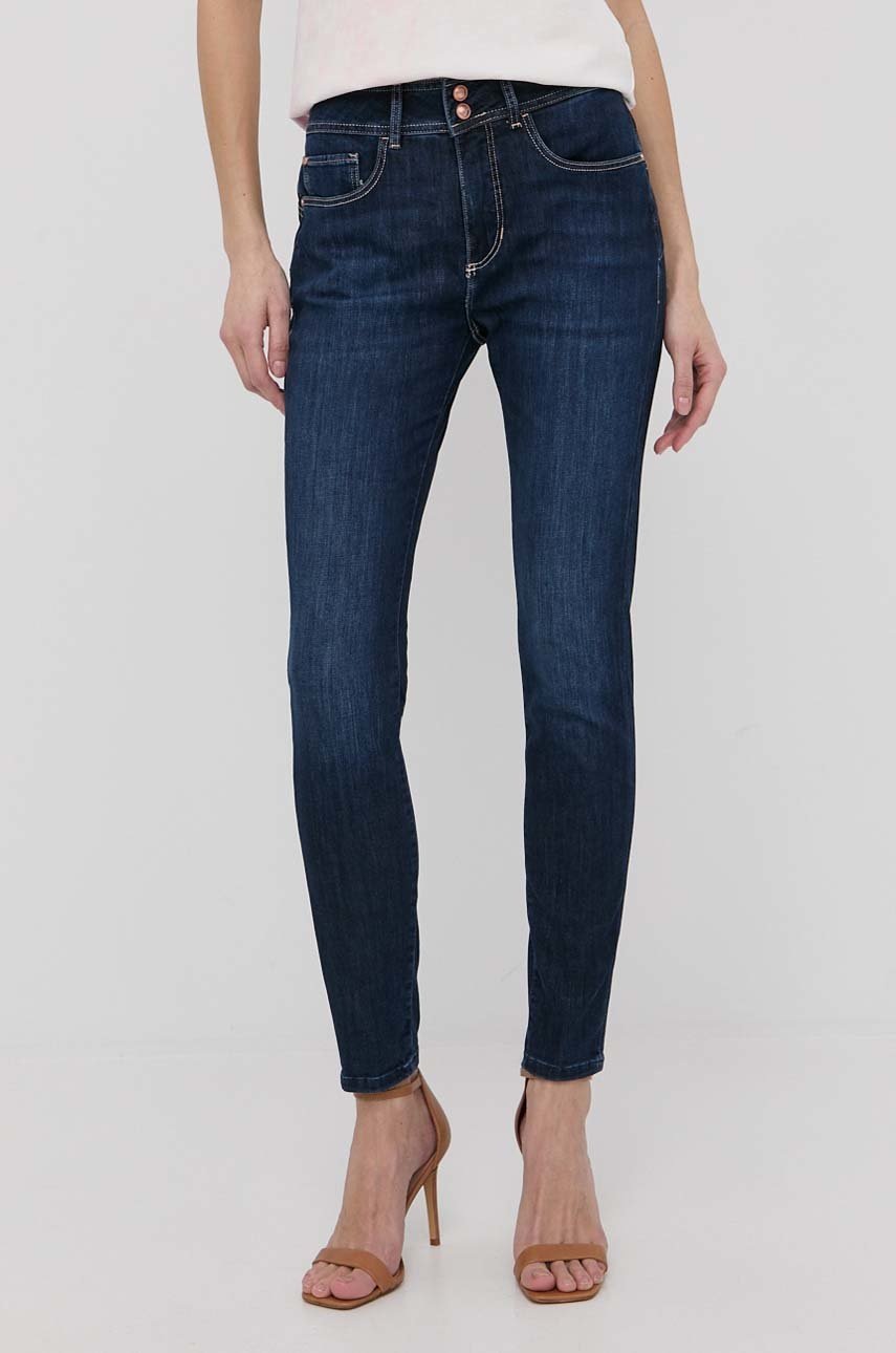 

Дънки Guess дамски с висока талия, Тъмносин