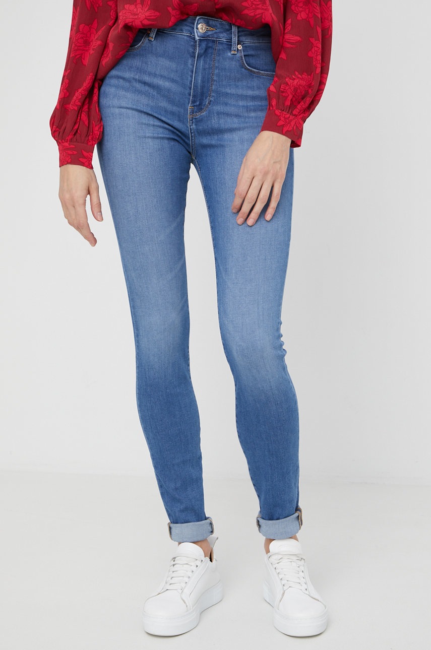 

Дънки Tommy Hilfiger Harlem дамски с висока талия, Син
