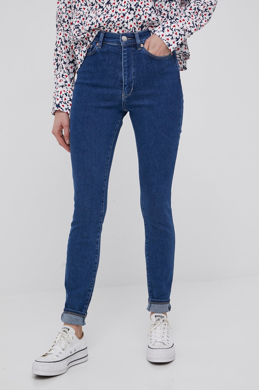 

Дънки Tommy Jeans Sylvia дамски с висока талия, Син
