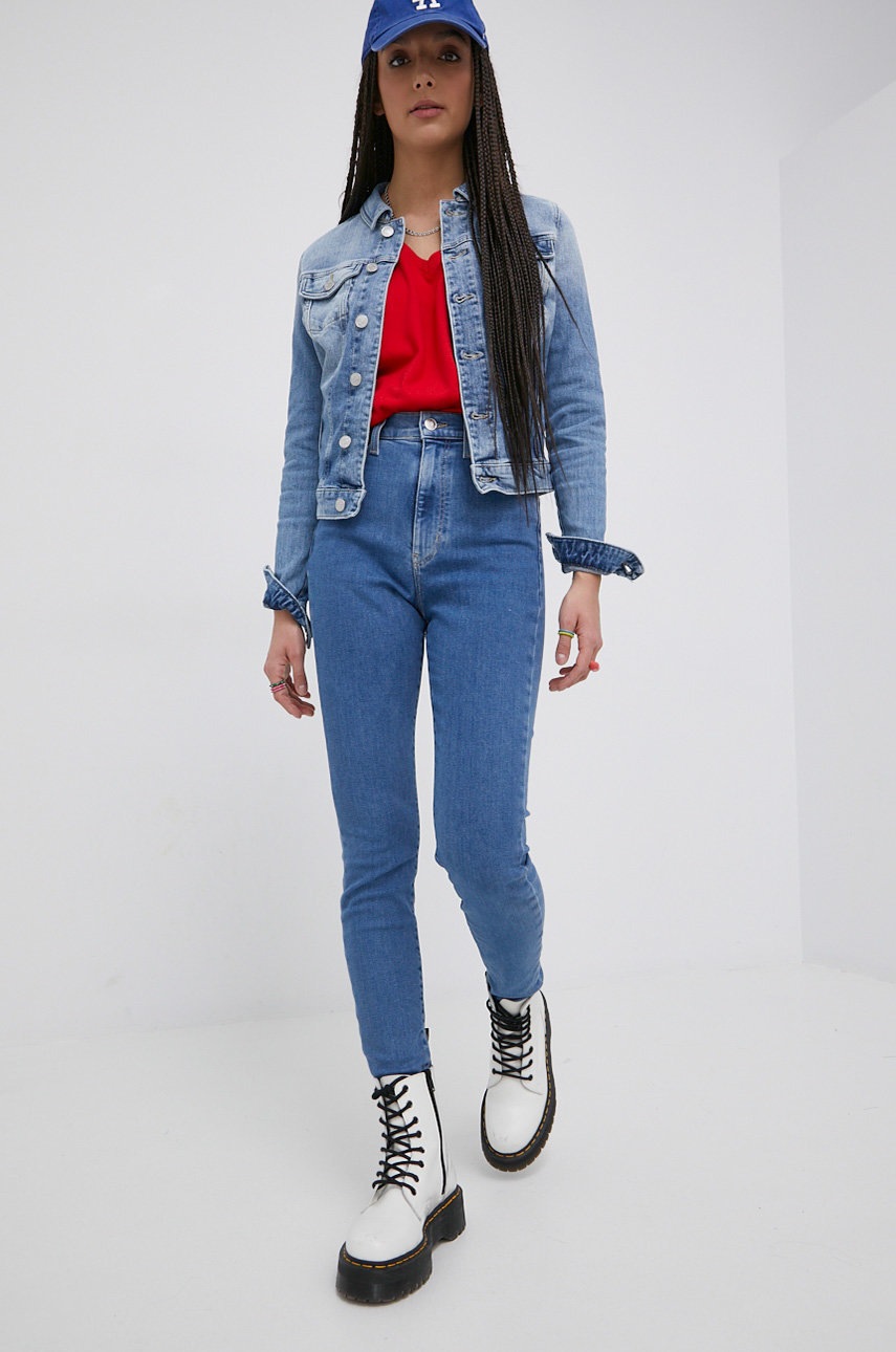 

Дънки Tommy Jeans Melanie дамски с висока талия, Син