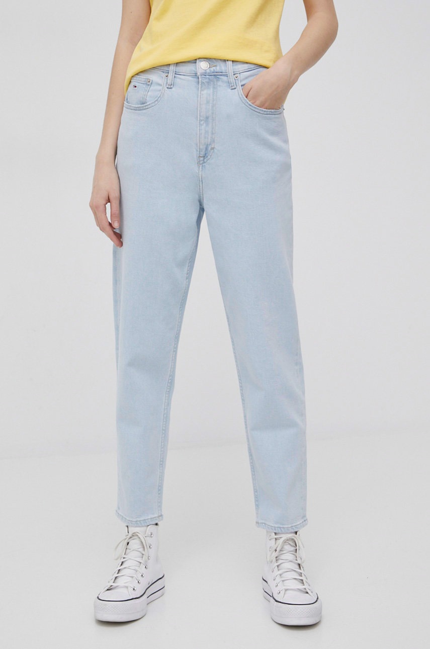 

Дънки Tommy Jeans Bf6113 дамски с висока талия, Син
