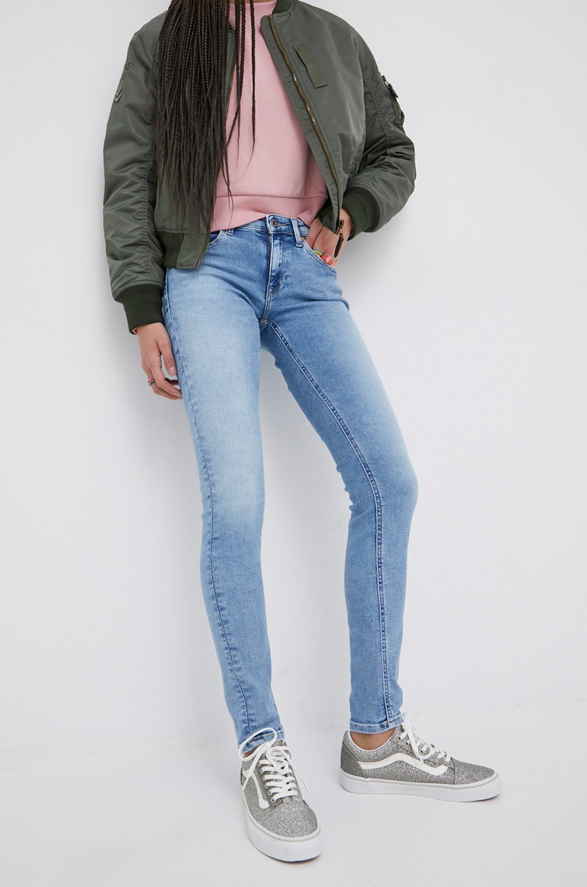 

Дънки Tommy Jeans Scarlett дамски с висока талия, Син