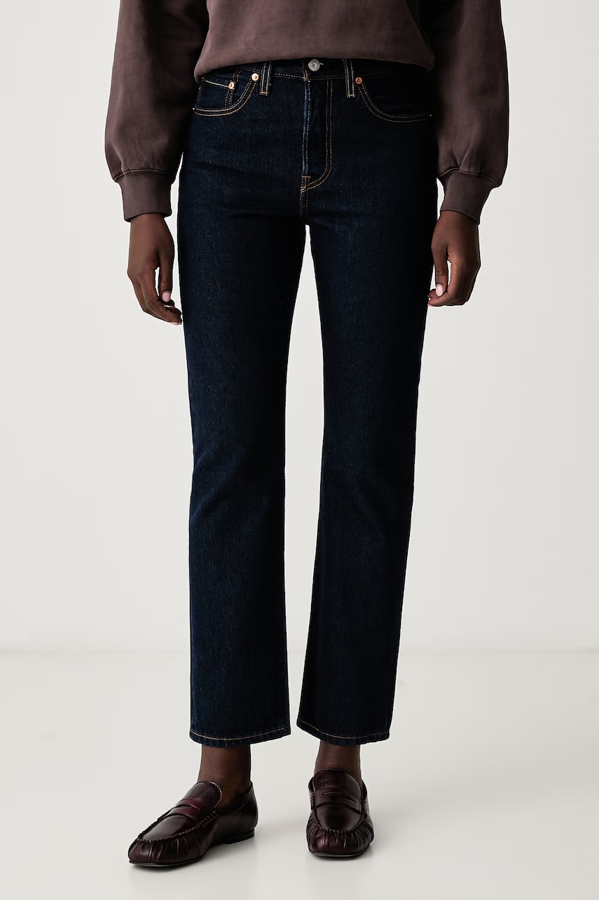 Levi's jeansy straight damskie 501® JEANS FOR WOMEN granatowe 12501.0384
