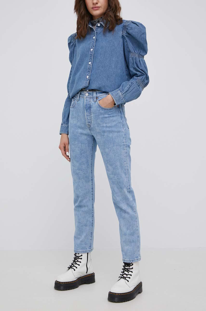 Levi's jeansi 501 Crop femei high waist