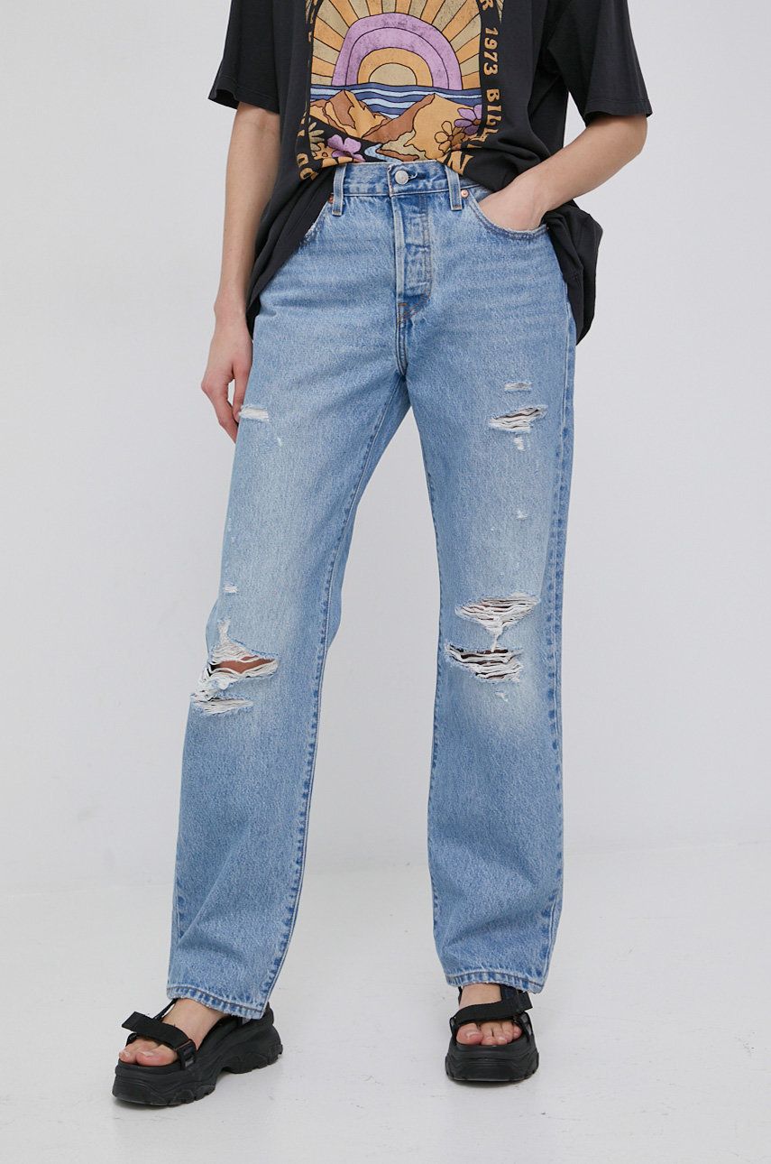 Levi’s jeansi 90s 501 femei , high waist 501 imagine noua