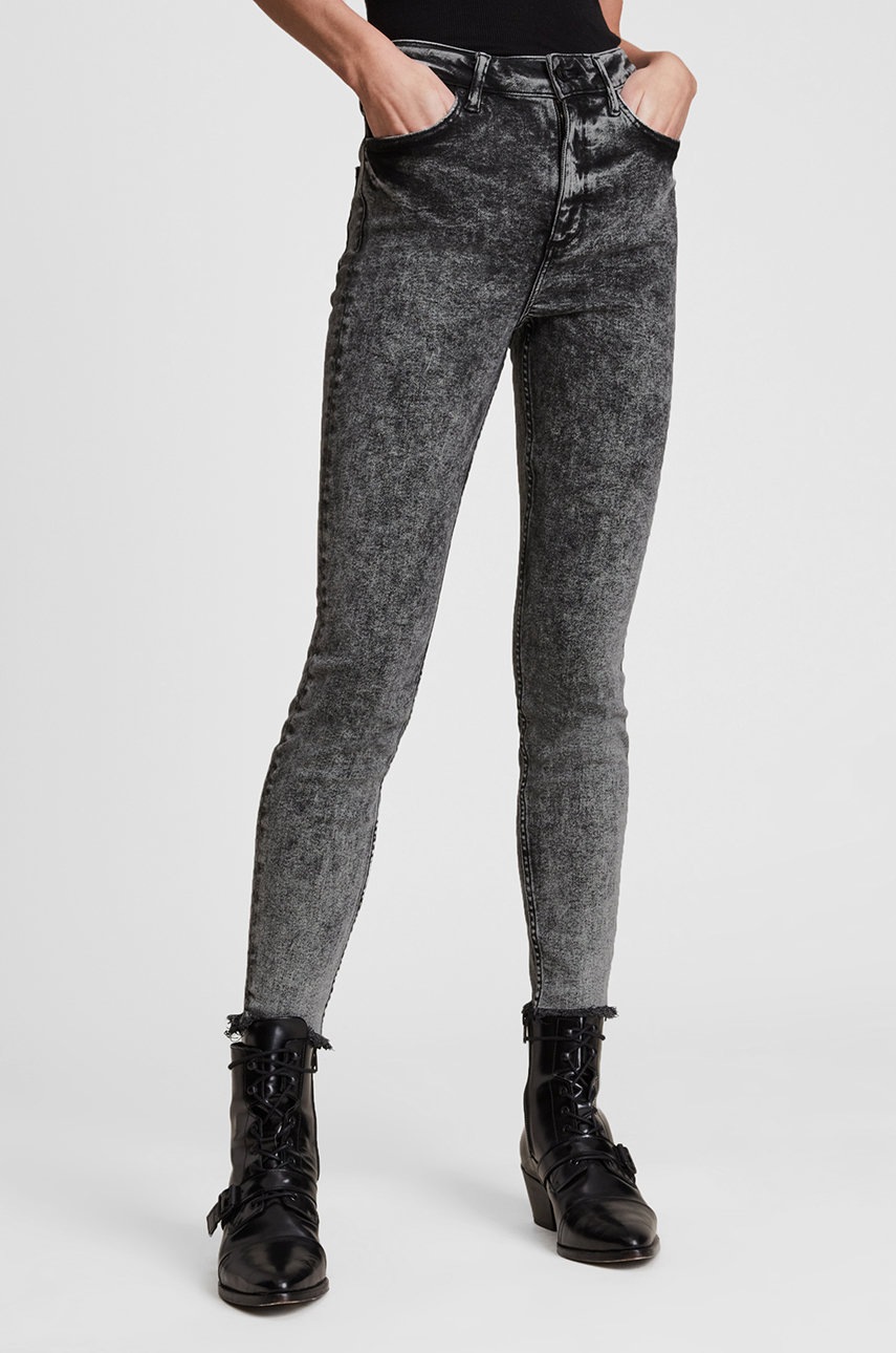 

Дънки AllSaints дамски с висока талия, Сив