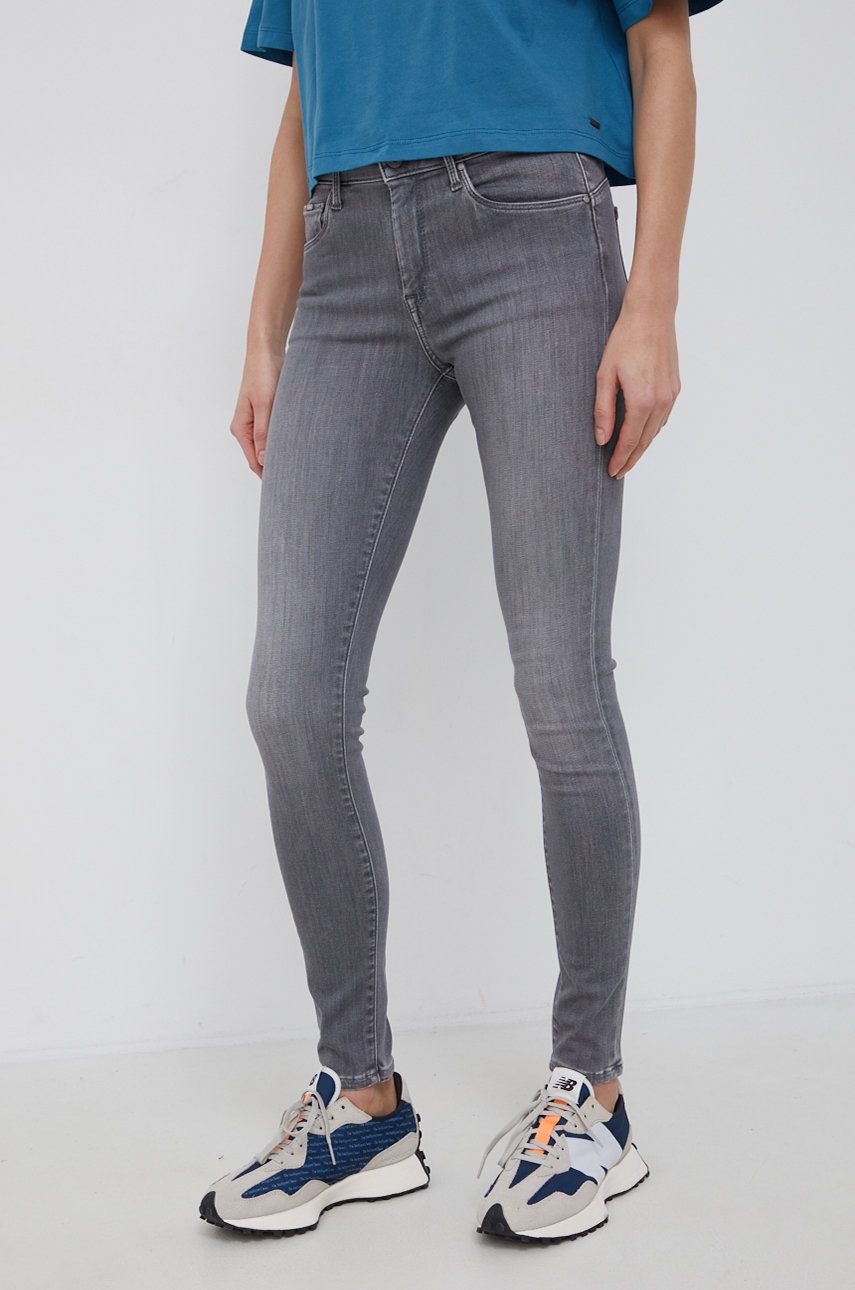 

Дънки Pepe Jeans Zoe дамски със стандартна талия, Сив