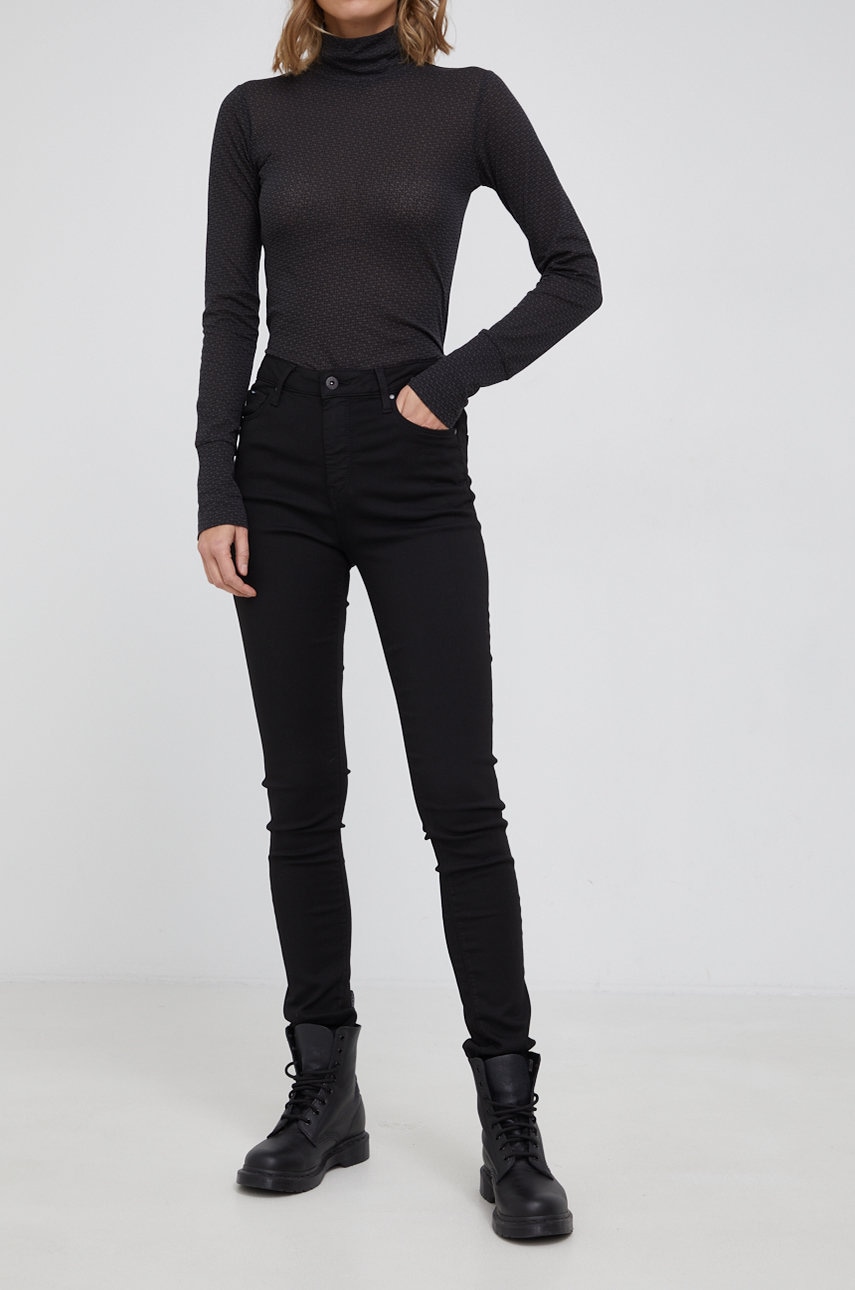 Levně Kalhoty Pepe Jeans Regent dámské, high waist