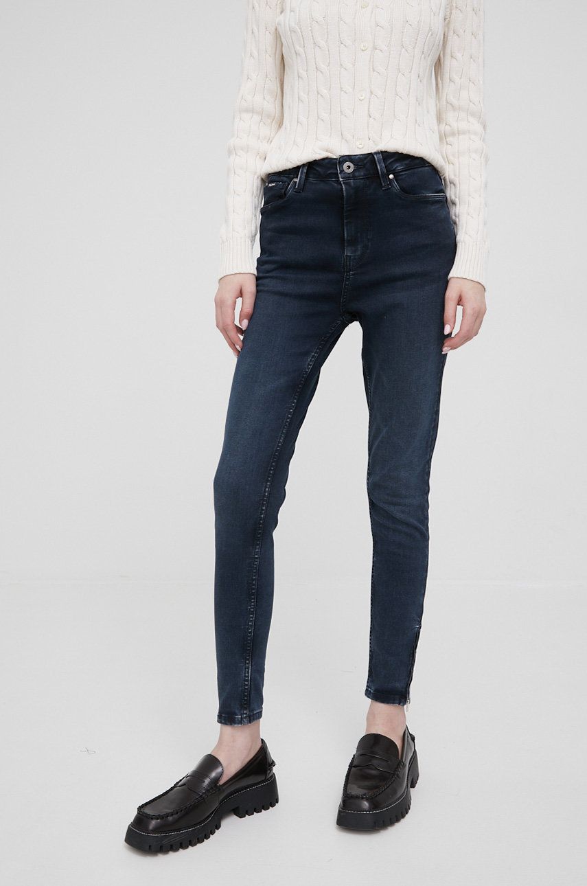 Pepe Jeans jeansi Dion Zip femei , high waist imagine reduceri black friday 2021 answear.ro