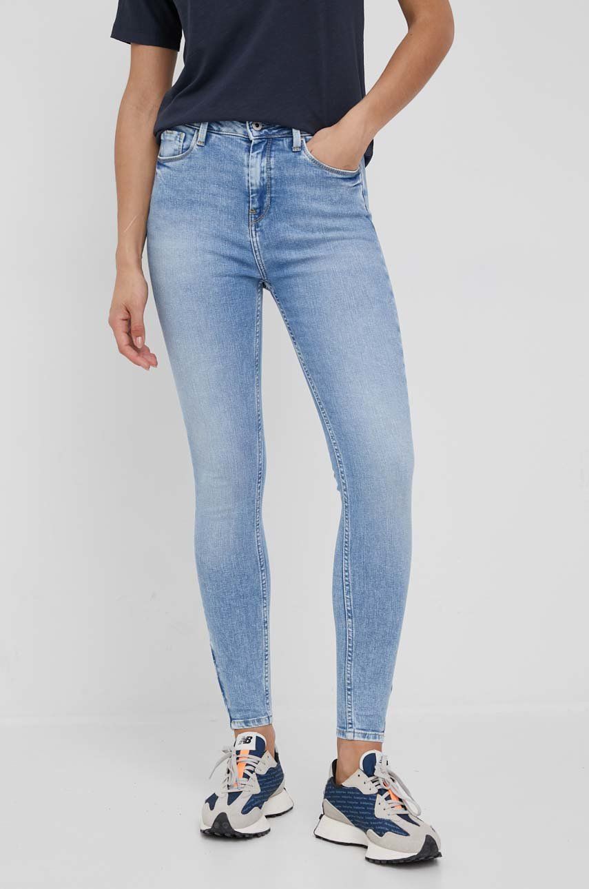 Pepe Jeans jeansi Dion Zip femei , medium waist imagine reduceri black friday 2021 answear.ro