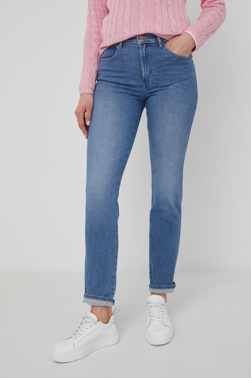 Wrangler jeansi Slim Way Out West femei , high waist imagine reduceri black friday 2021 answear.ro