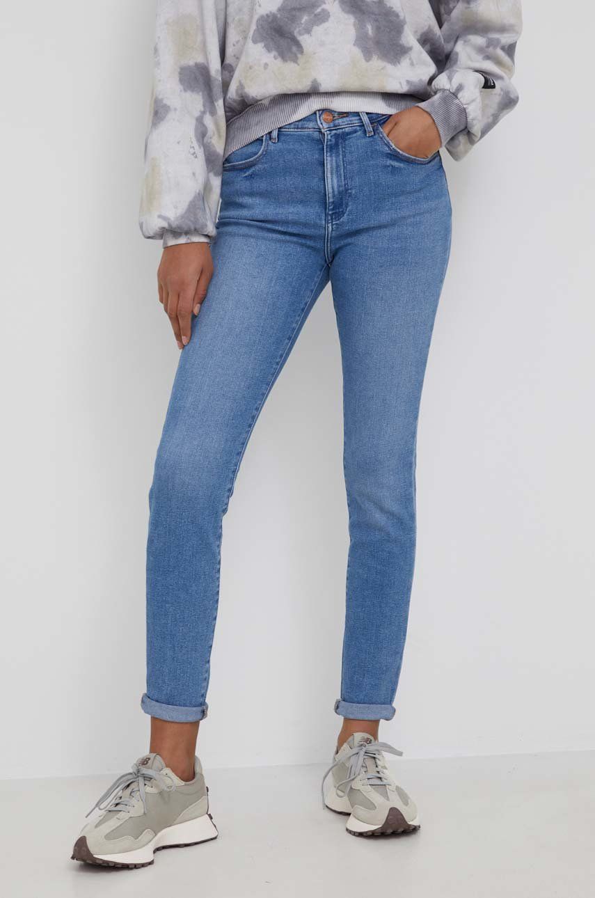 Wrangler jeansy HIGH RISE SKINNY RIVER damskie high waist