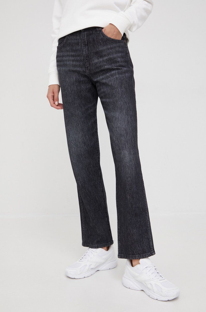 Levně Džíny Wrangler Mom Straight Granite dámské, high waist