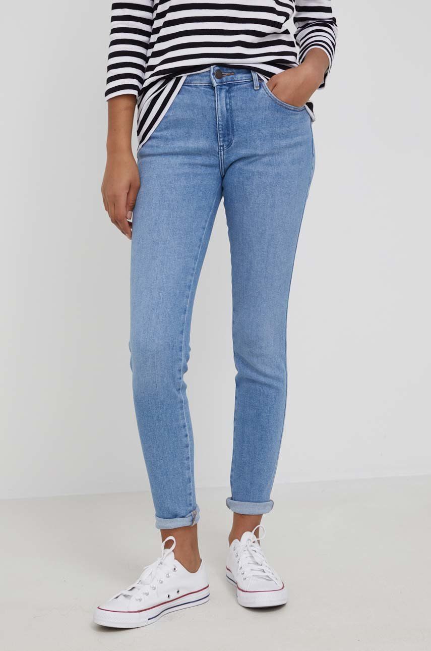 Wrangler jeansi Skinny In The Clouds femei, medium waist answear imagine noua
