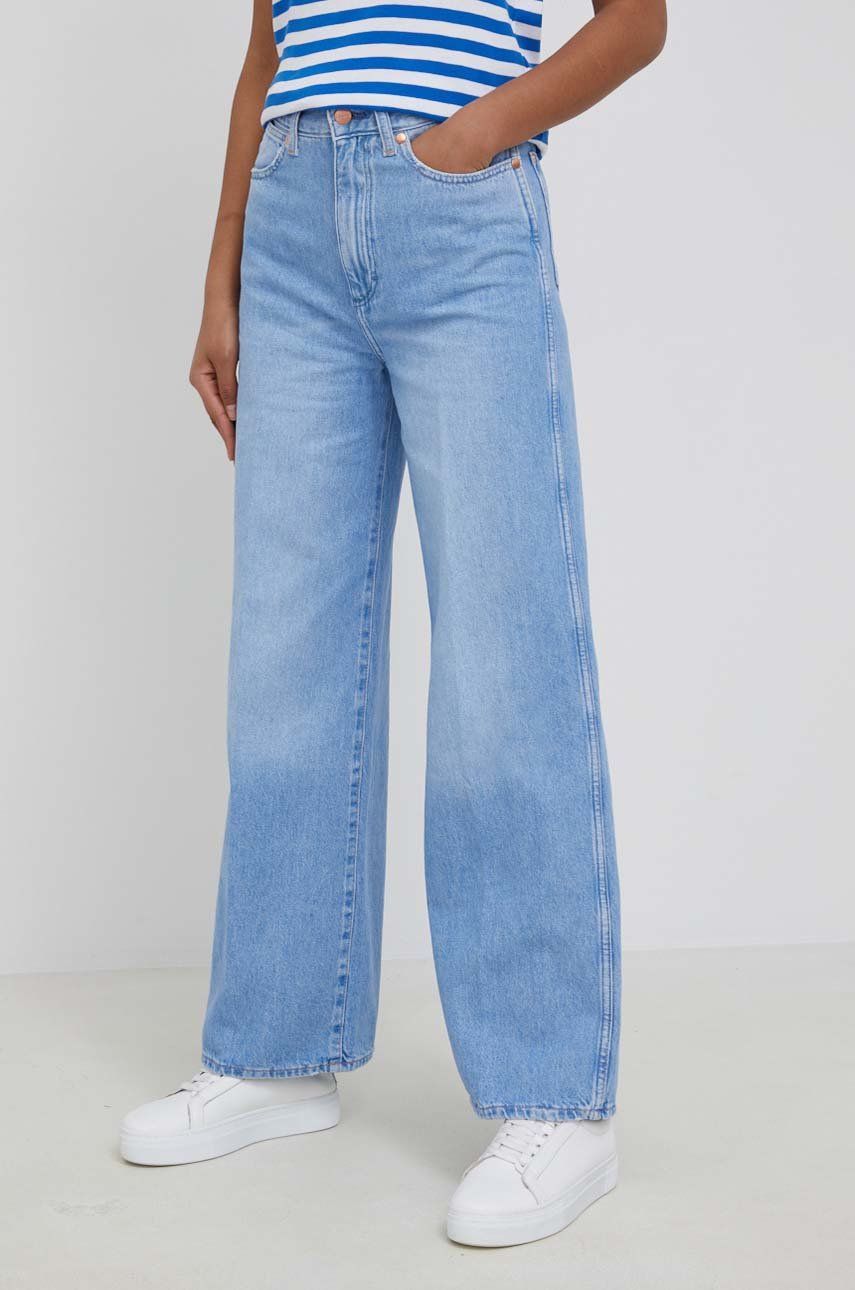 Wrangler jeansi World Wide Crystal Ice femei, high waist answear imagine noua