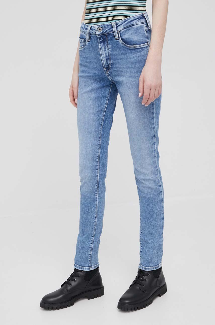 Pepe Jeans jeansi Regent femei , high waist imagine reduceri black friday 2021 answear.ro