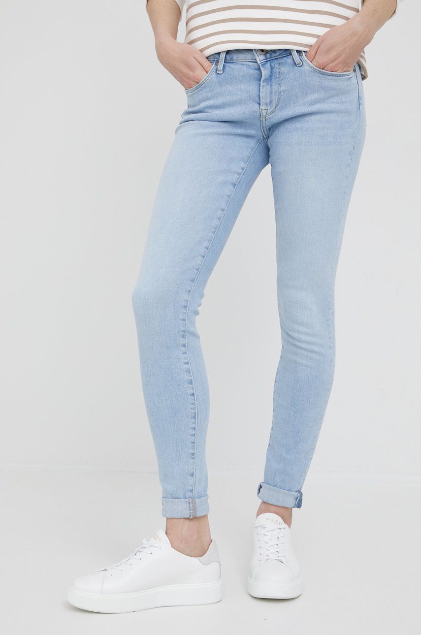 Džíny Pepe Jeans - modrá -  Hlavní materiál: 98% Bavlna