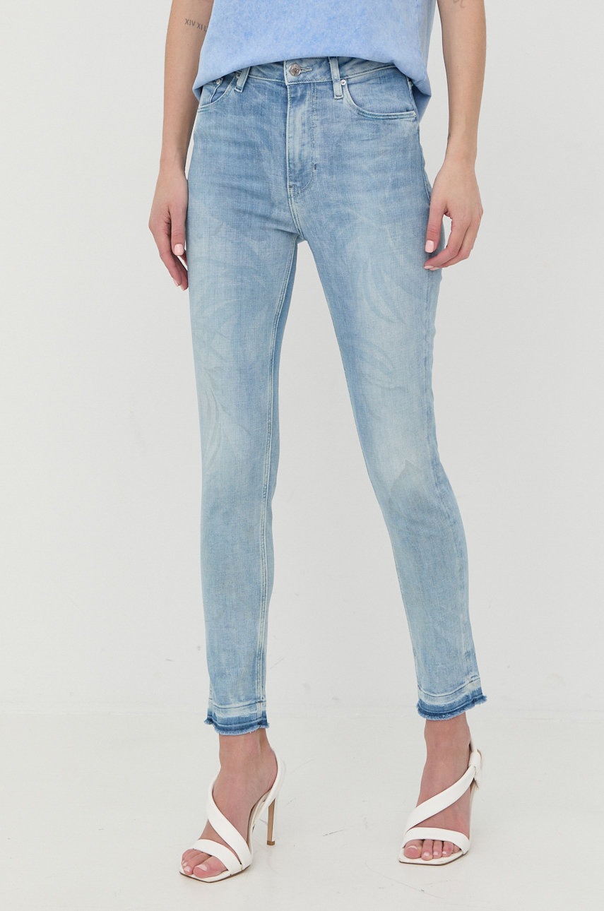 

Дънки Guess в с висока талия, Син