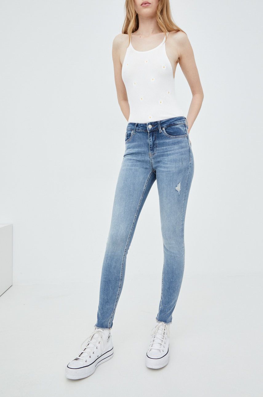 Vero Moda jeansi Peach femei , medium waist answear.ro imagine megaplaza.ro
