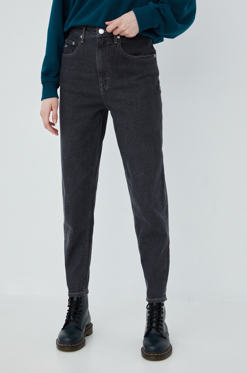 

Дънки Tommy Jeans с висока талия, Сив