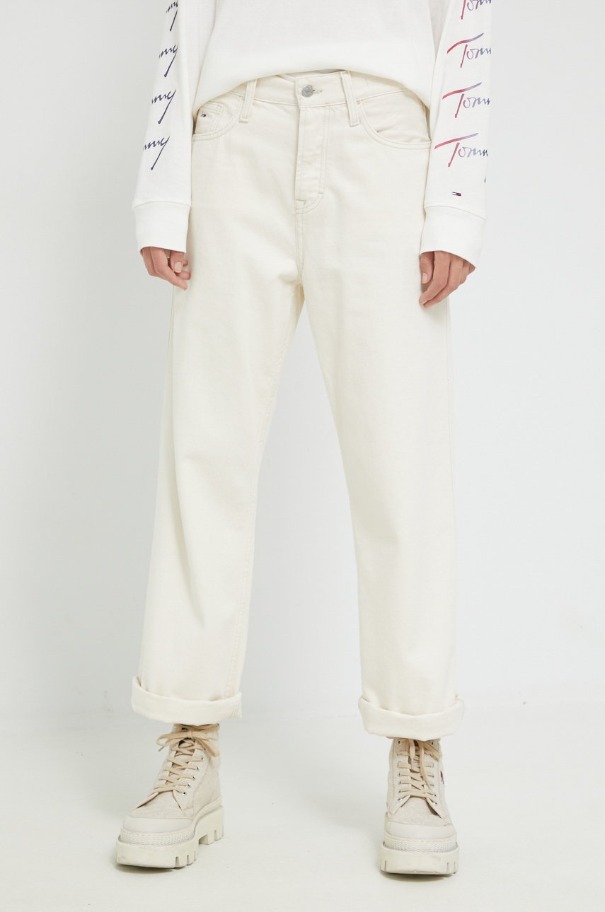 

Дънки Tommy Jeans в с висока талия, Бежов