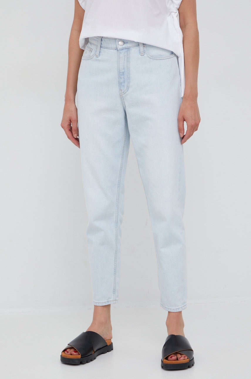 

Дънки Calvin Klein Jeans в с висока талия, Син