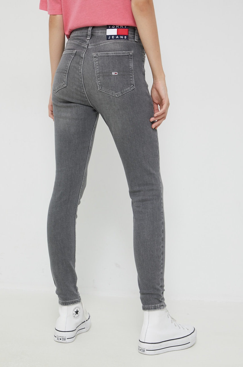 

Дънки Tommy Jeans с висока талия, Сив