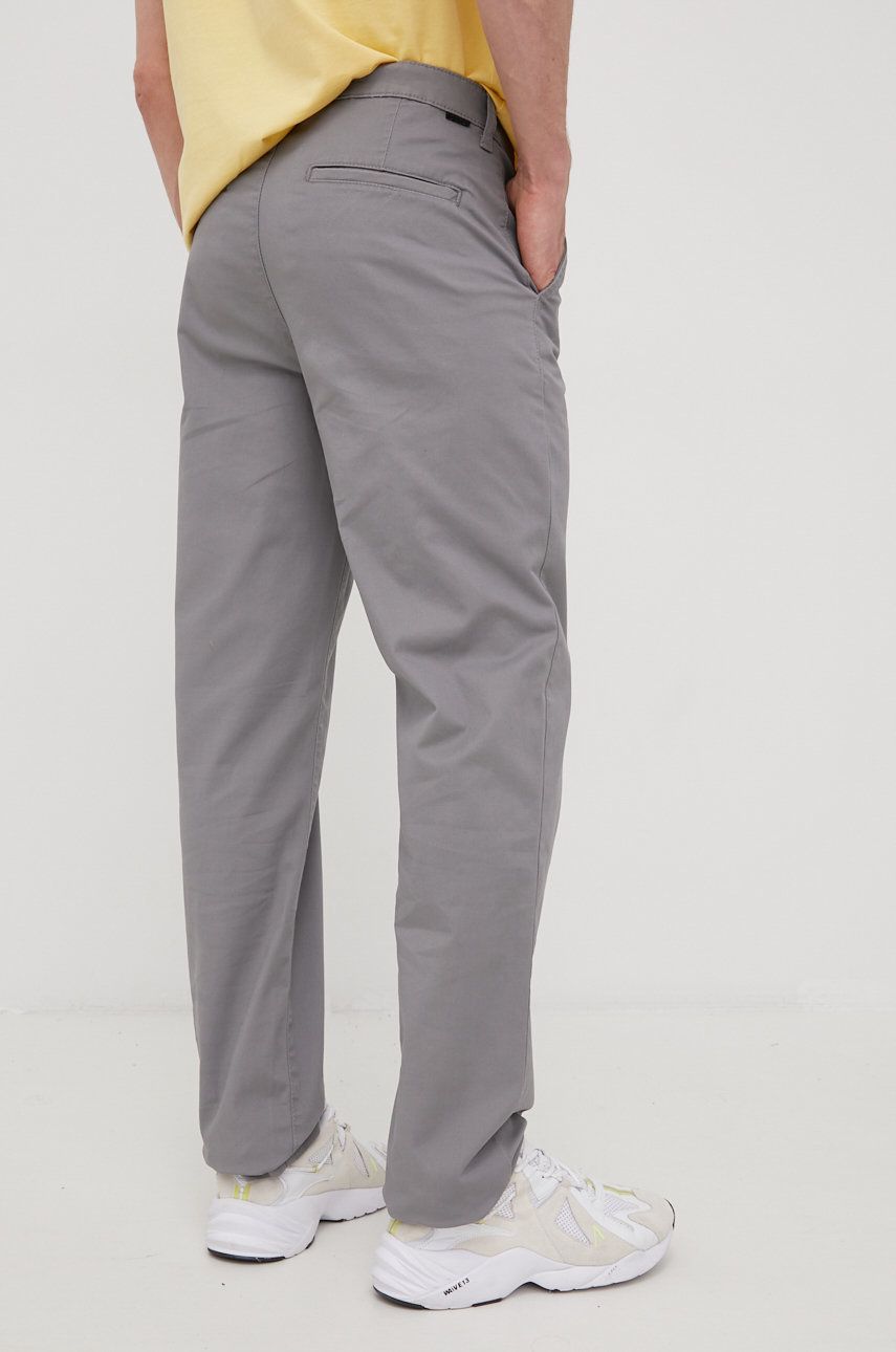 Lee Pantaloni Regular Chino Steel Grey Barbati, Culoarea Gri, Cu Fason Chinos