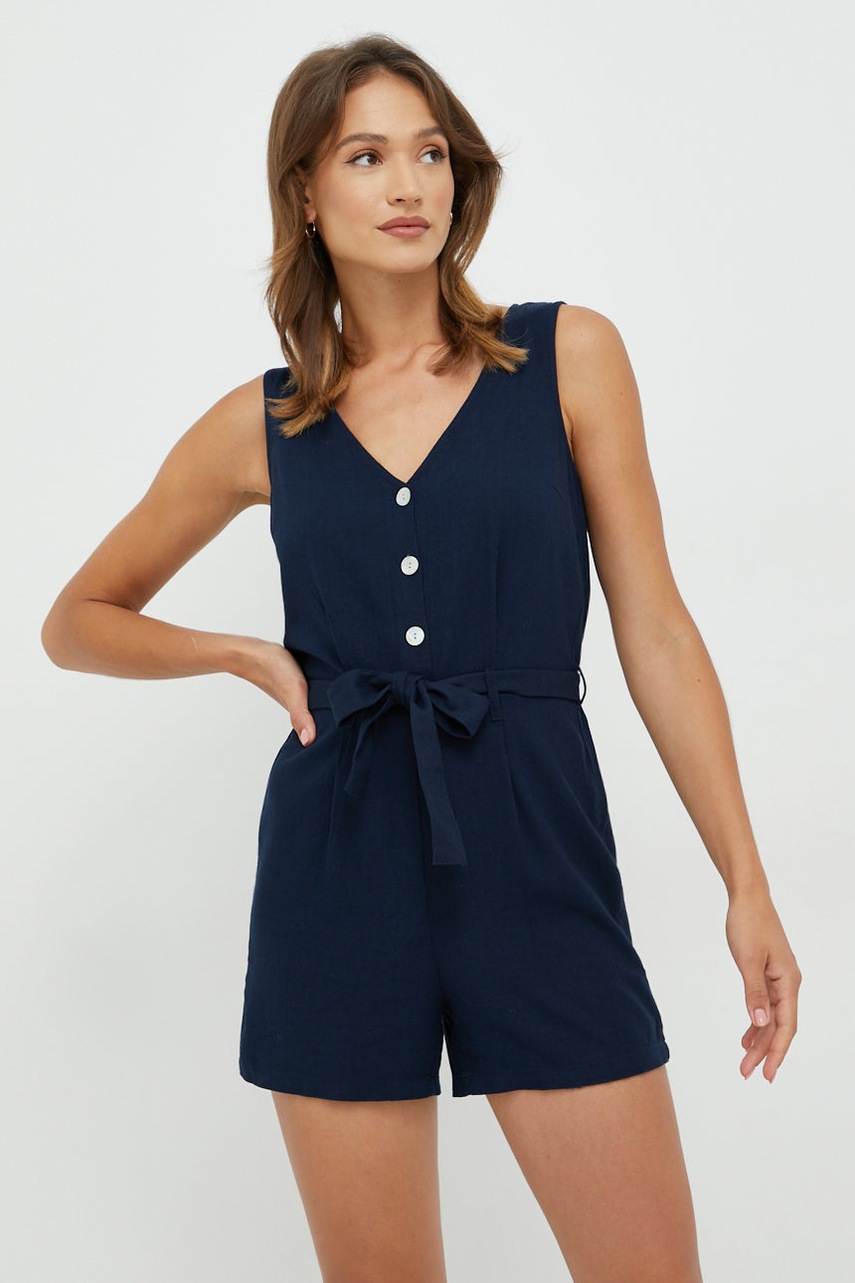 

Комбинезон Vero Moda цвет синий с примесью льна
