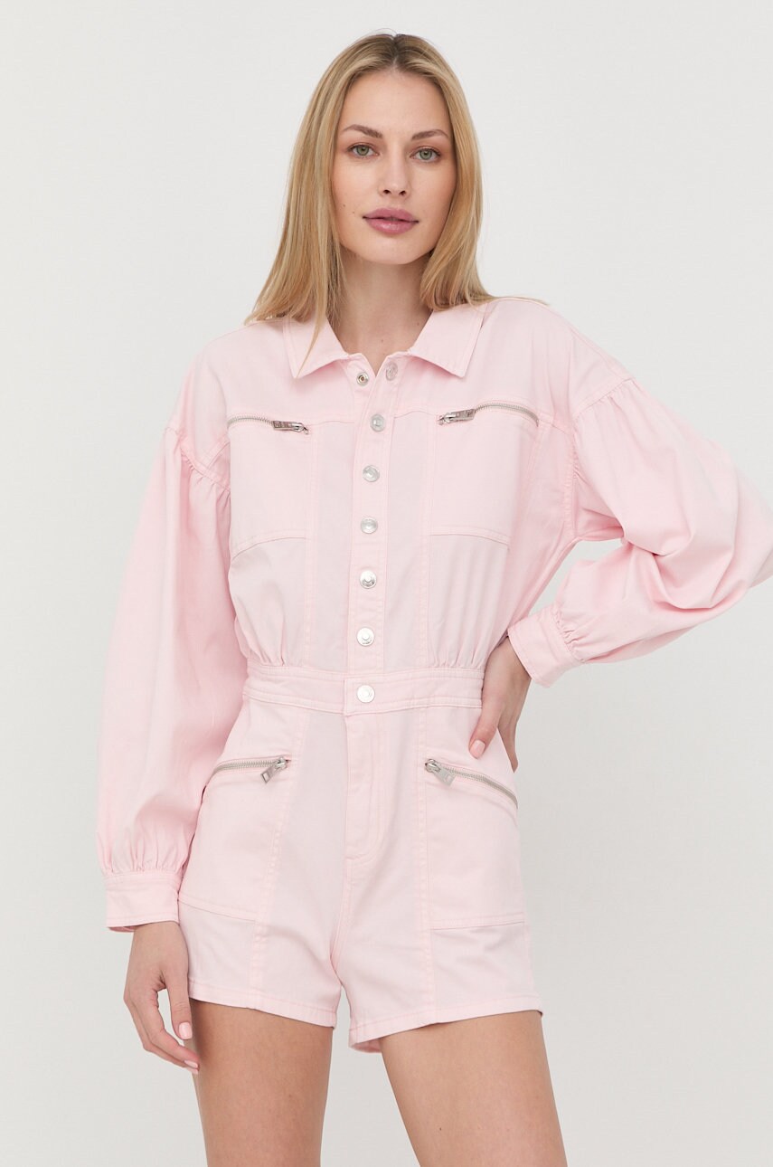 

Комбинезон Guess цвет розовый с воротником
