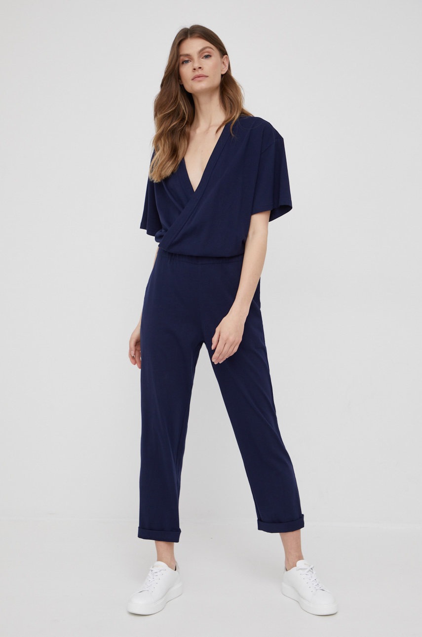 

Хлопковый комбинезон G-Star Raw цвет синий хлопковый острое декольте