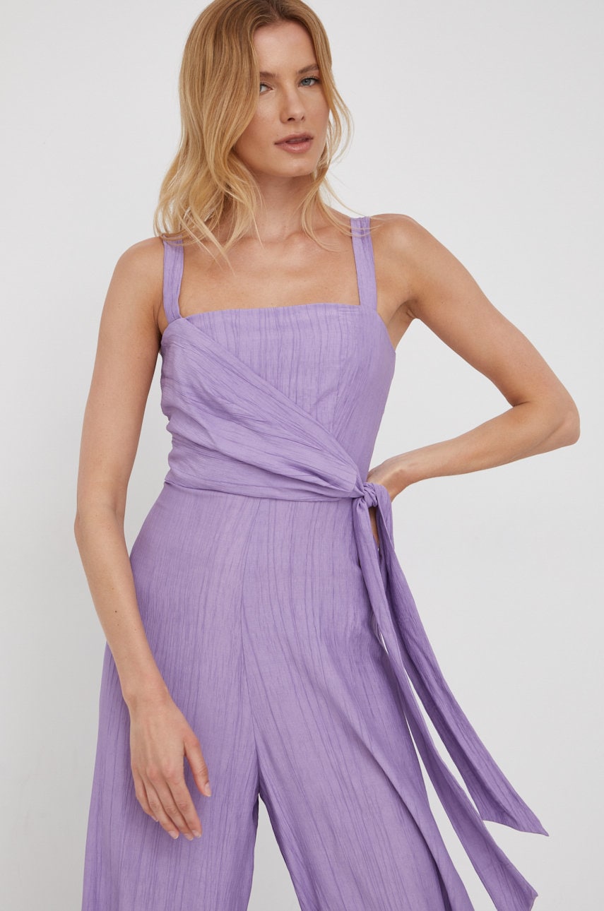United colors of benetton salopeta culoarea violet, cold shoulder