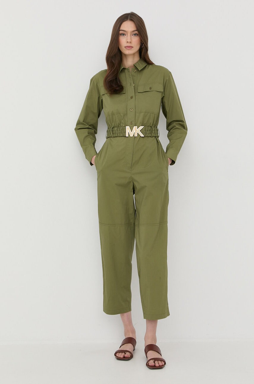 

Гащеризон MICHAEL Michael Kors в зелено с яка тип peter pan, Зелен